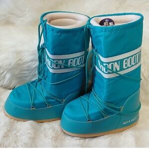 Moon Boot Teal and White Snow Boots 42/44